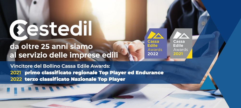 CE.ST.EDIL. ha vinto il Bollino Cassa Edile Awards 2022 categoria Top Player
